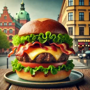 Ost & bacon burgare